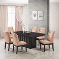 7-Piece Wood Dining Room Set Table & 6 Chairs W54028