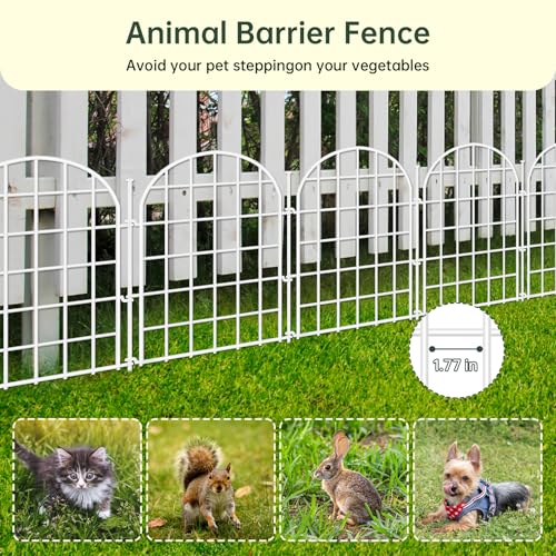 32.5 ft x 22 in 30 Panels Arched No Dig Metal Garden Fence X922