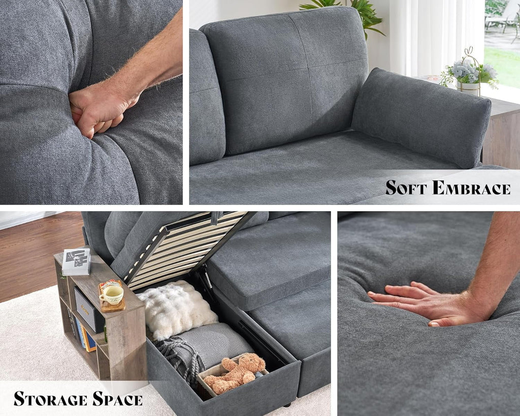 L Shaped Sleeper Sofa with Storage Chaise I87272