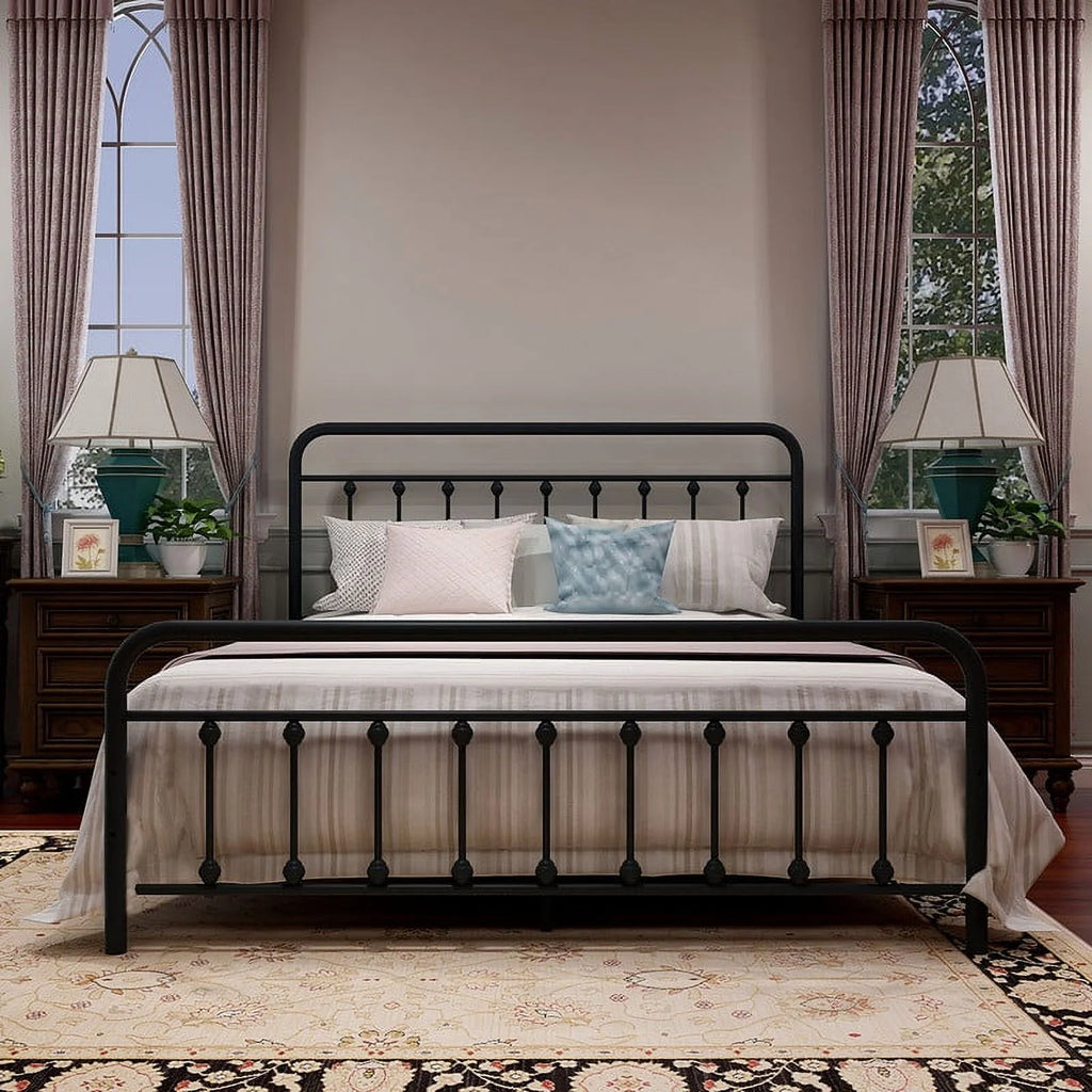 Vintage Queen Metal Platform Bed Frame E8039