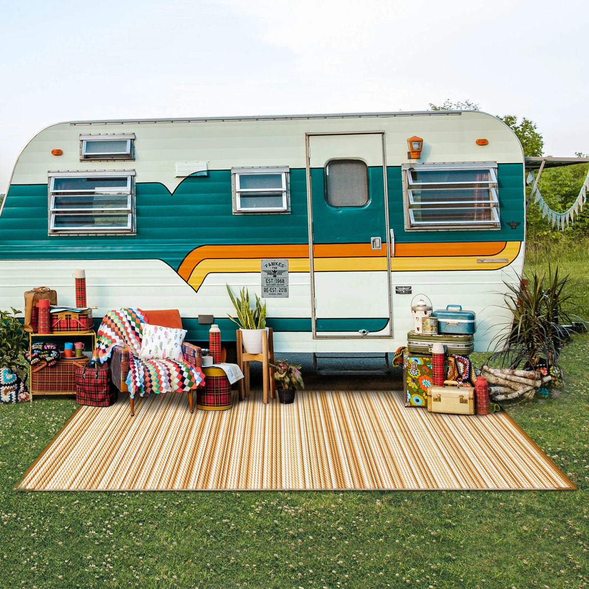 6x9 Waterproof Reversible Outdoor Area Rug K57886