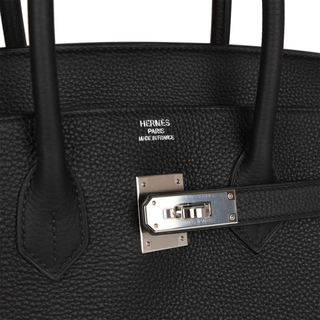 Black 35 Togo Leather Handbag O347