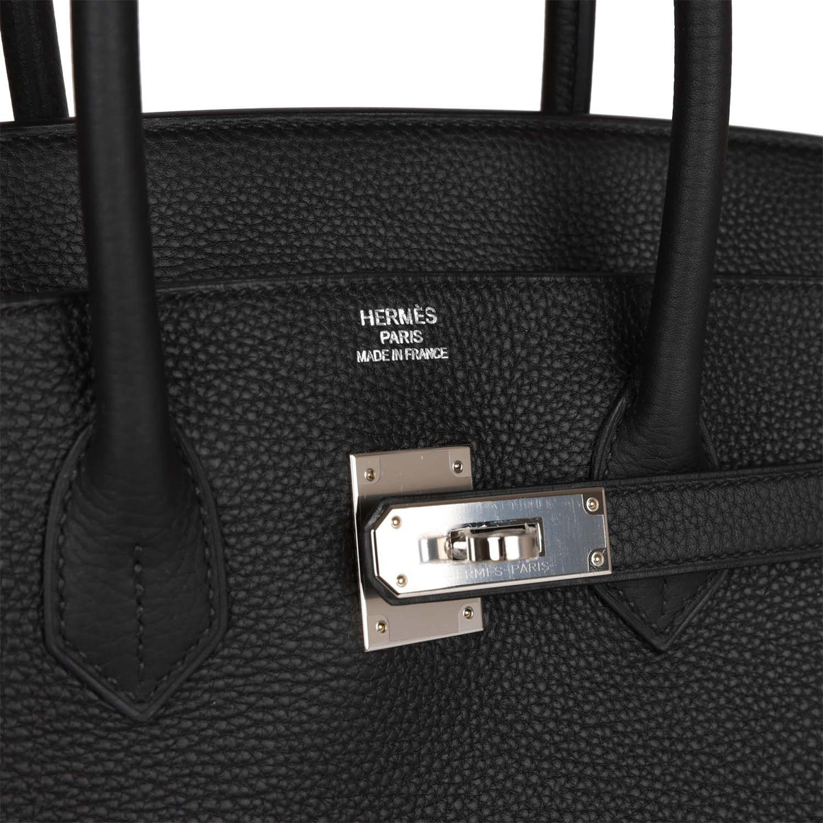 Black 35 Togo Leather Handbag O347