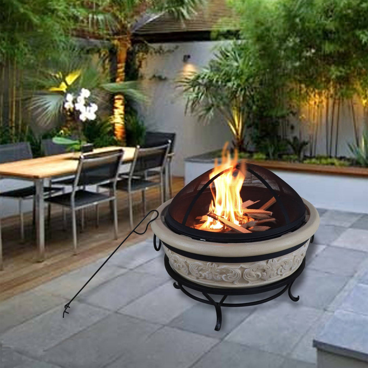 27 inch Round Wood Burning Fire Pit H403