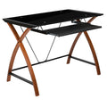 Black/Brown Computer Desk with Keyboard Tray H4547