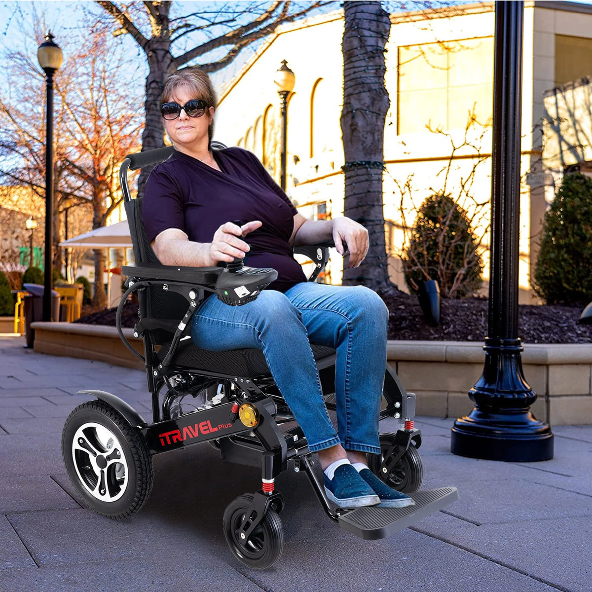 Lightweight Portable Folding Electric Wheelchair with Gel Seat Cushion K58616
