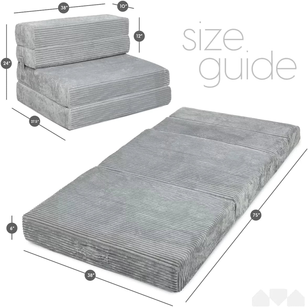 Tri Folding Memory Foam Sofa Mattress with Washable Cover, Twin Size A4750