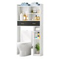 White Over The Toilet Storage Cabinet with Drawers and Adjustable Shelf X776115