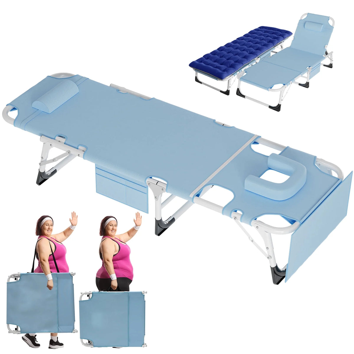 Adjustable Tanning Chair with Face & Arm Holes V440661