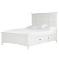 Soft White Queen Panel Bed with Storage X747389
