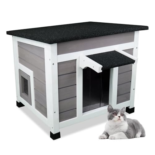Insulated Weatherproof Cat House with Asphalt Roof S544350
