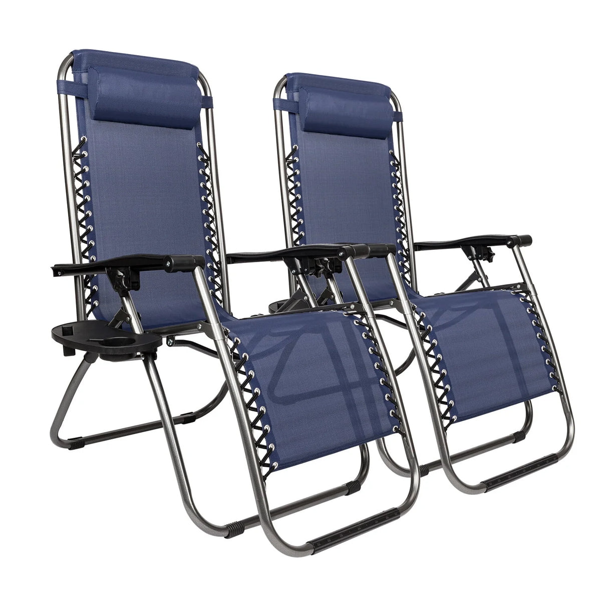 2PCS Outdoor Zero Gravity Folding Lounge Chair Gray N366337