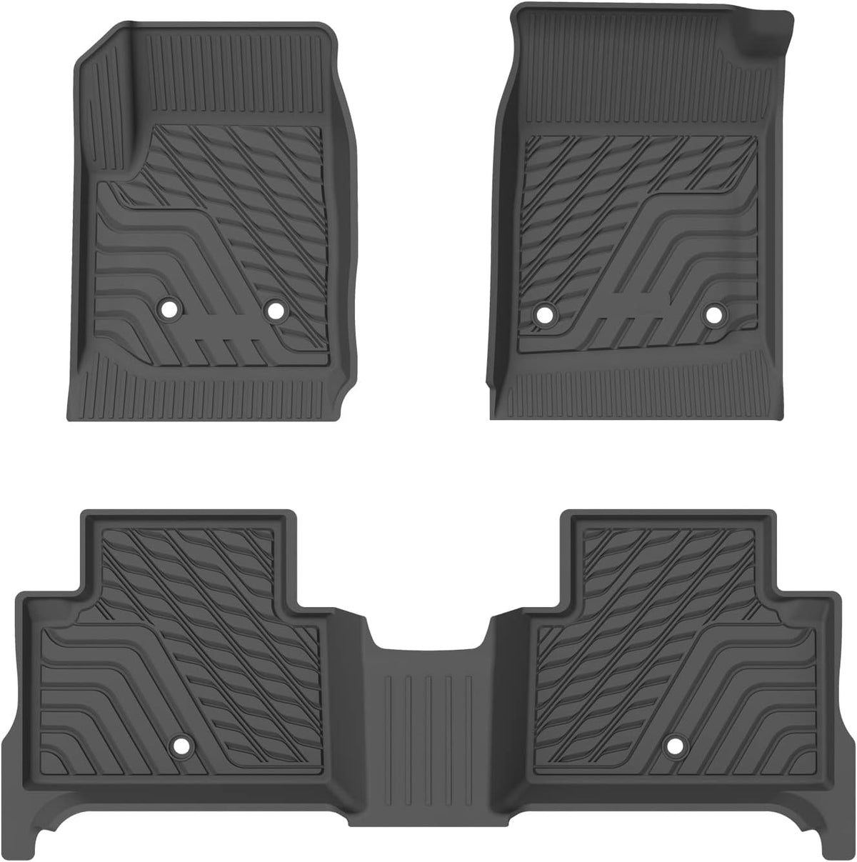 Black TPE All Weather Floor Mats 1st and 2nd Row Full Set P8768