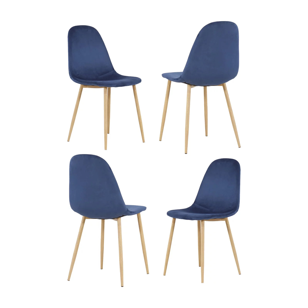 Velvet Upholstered Dining Chairs Set of 4 E4187