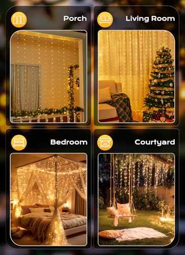 300 LED Blue Fairy Curtain Lights 9.8ft x 9.8ft 1 Pack P22530