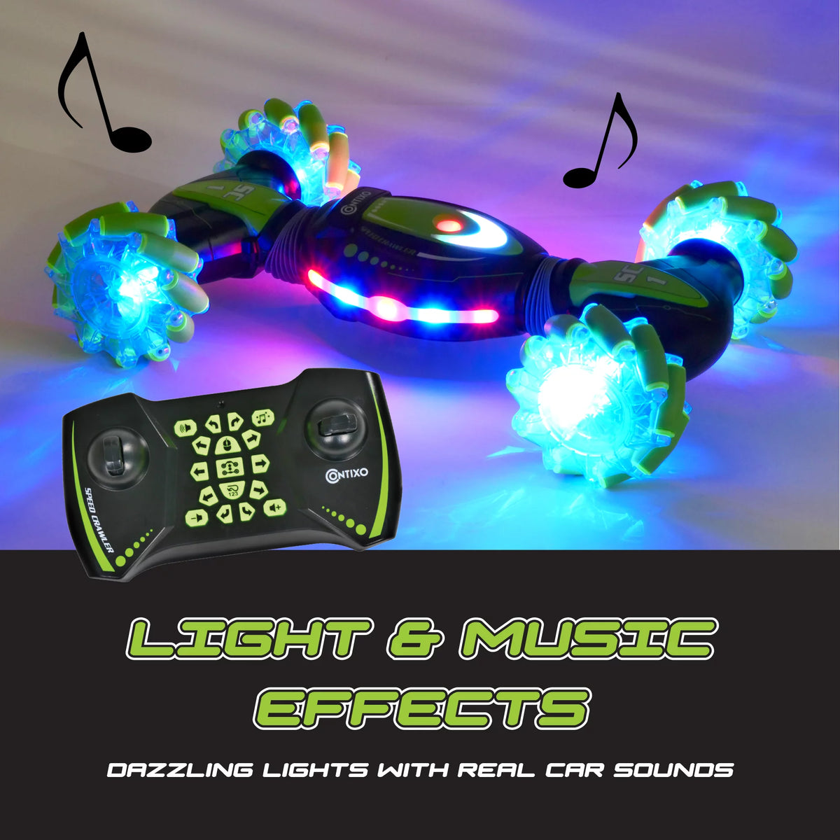 Gesture Sensing RC Stunt Car 4WD 2.4GHz Remote Control Green G39258
