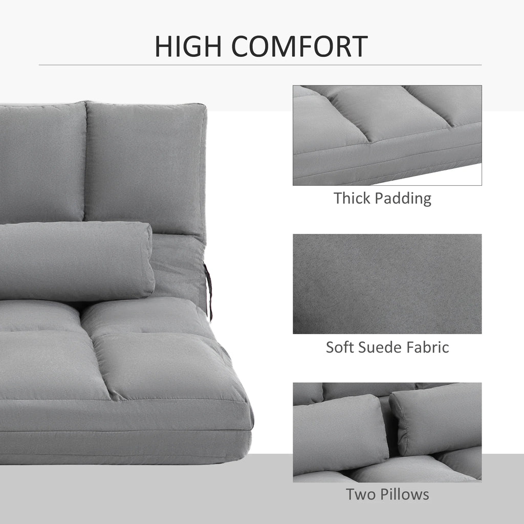 Convertible Floor Sofa with 7 Position Adjustable Backrest W528