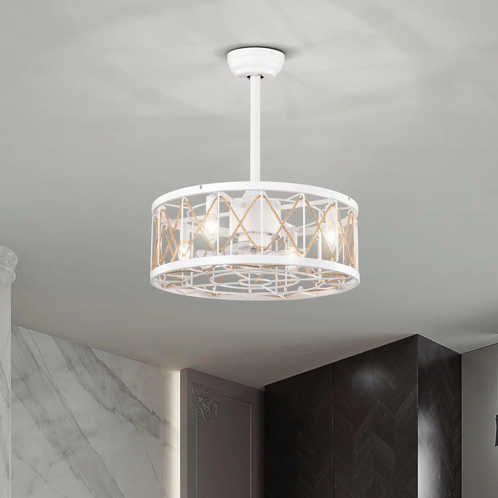 White Ceiling Fan with Lights T963958