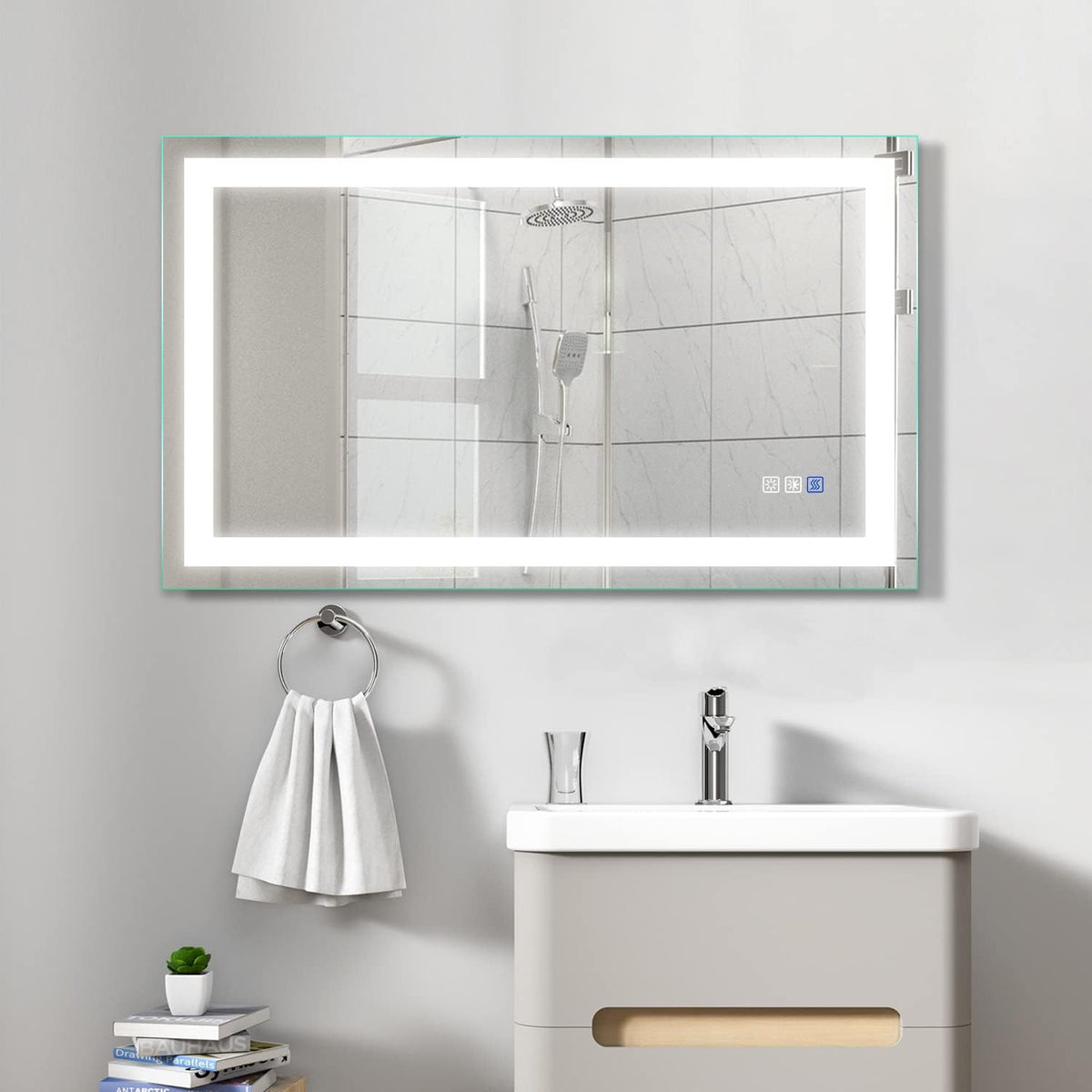 40×24 Inch LED Anti-Fog Dimmable Bathroom Mirror Y983