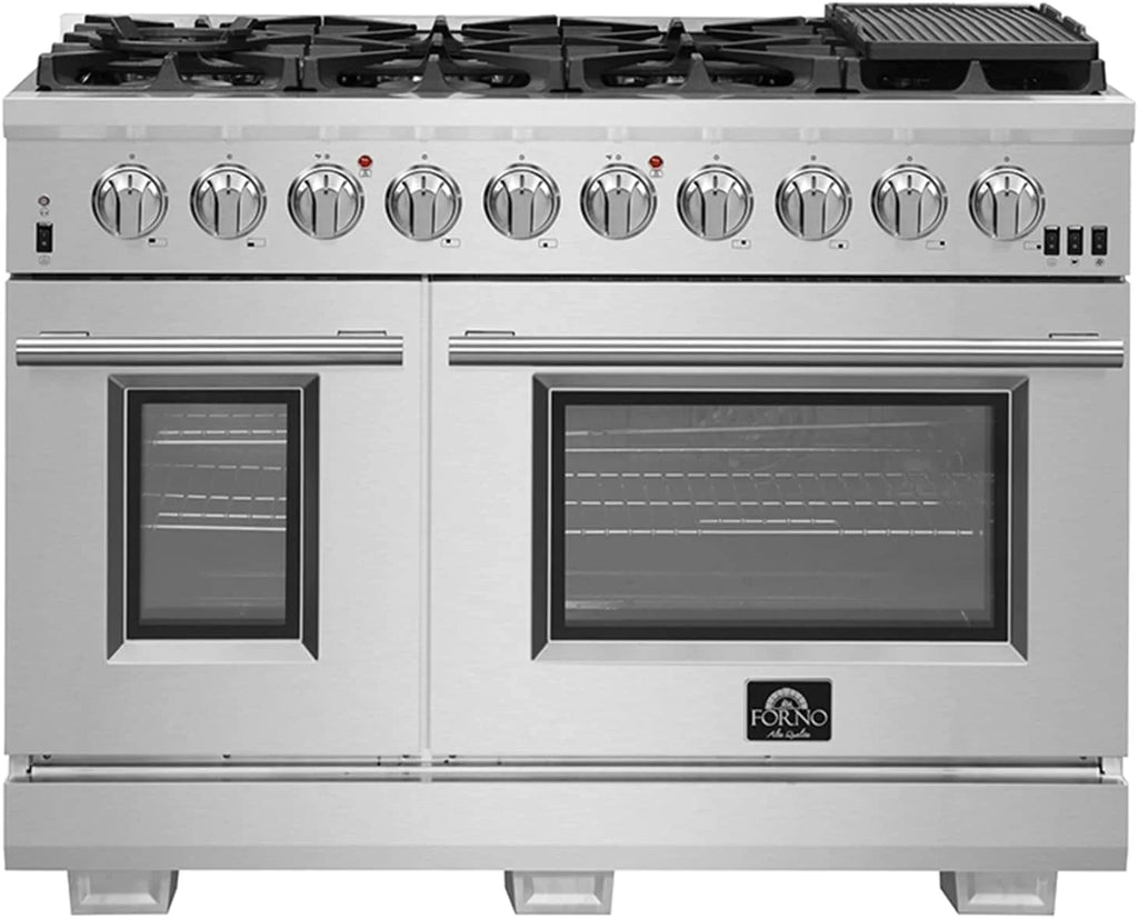 48-inch 8-Gas Burner Freestanding Range with Dual Oven in Stainless Steel Y875180