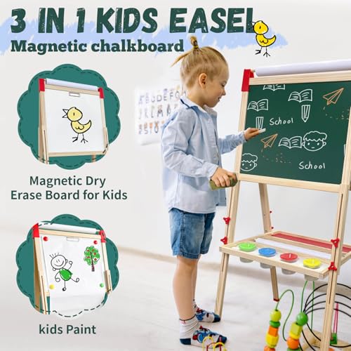 Adjustable Wooden Double Sided Magnetic Art Easel U8704