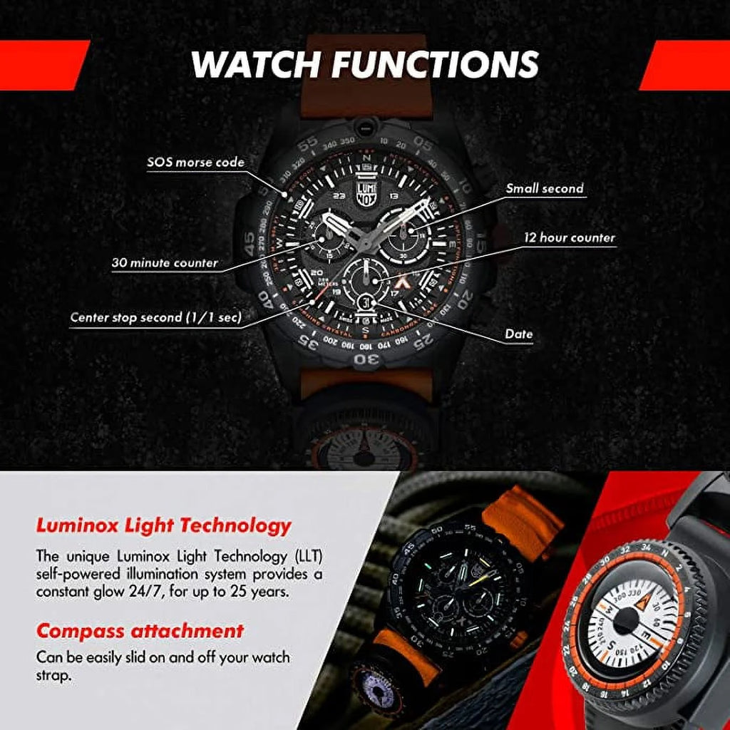 Black Orange Stainless Steel Swiss Made 45mm Watch E197895