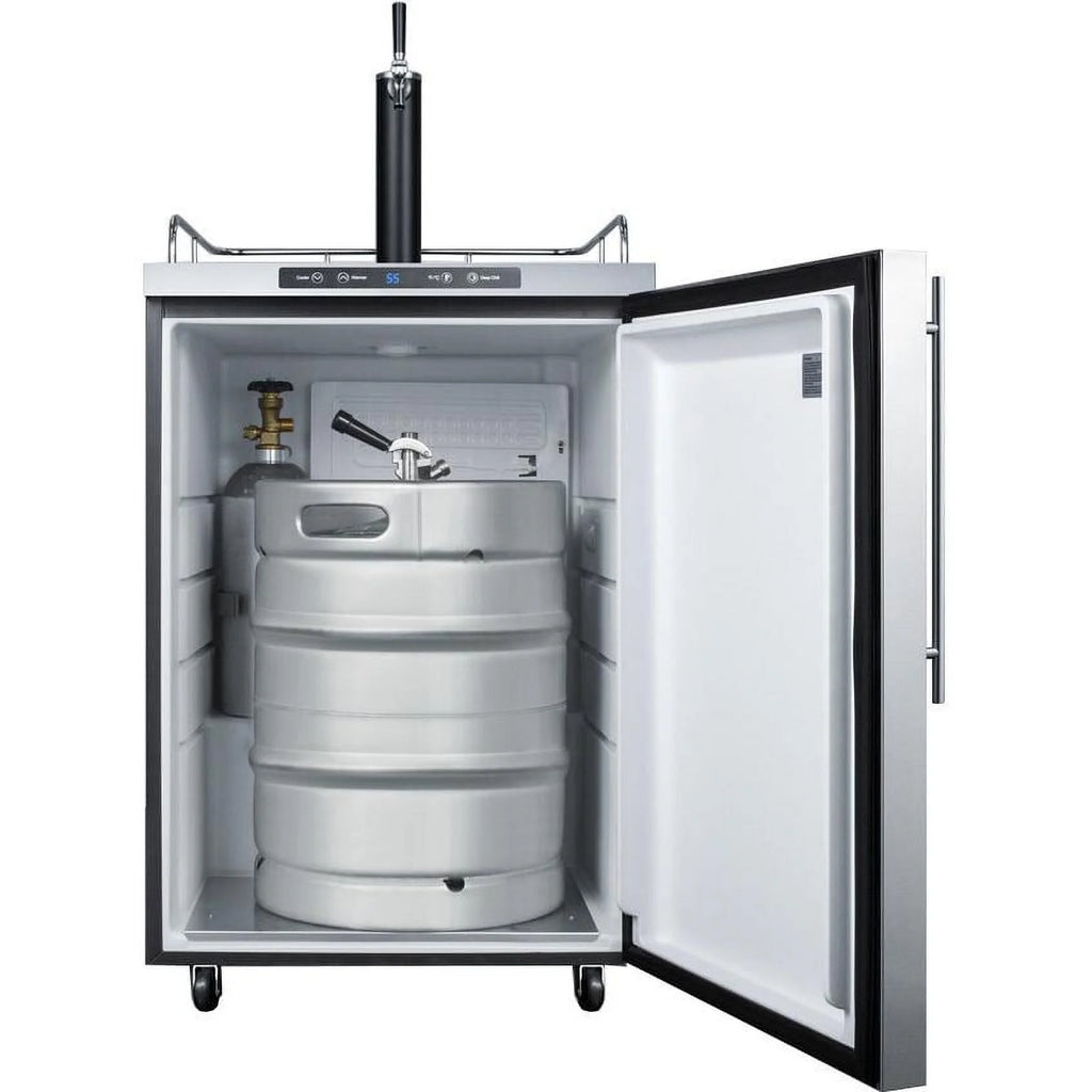 24" Stainless Steel Outdoor Beer Dispenser with Single Tap S5340