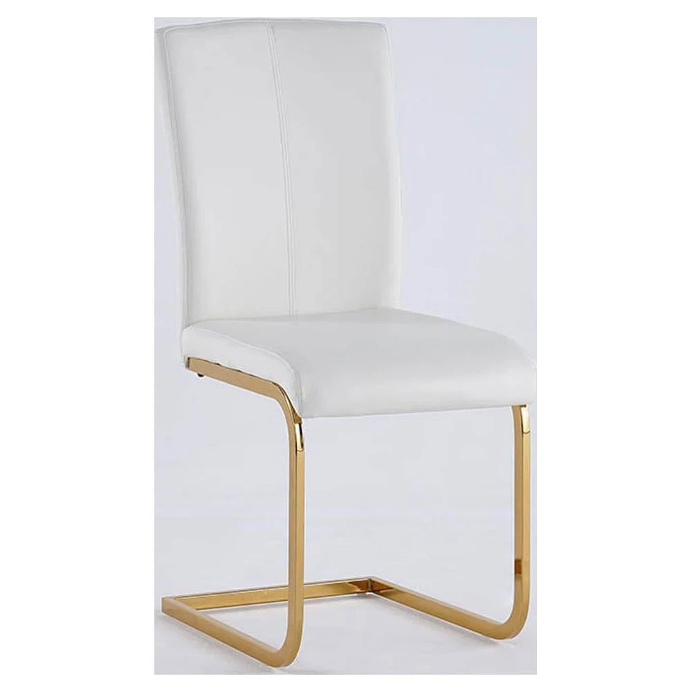 White PU Leather Dining Chairs Set of 2 S551202