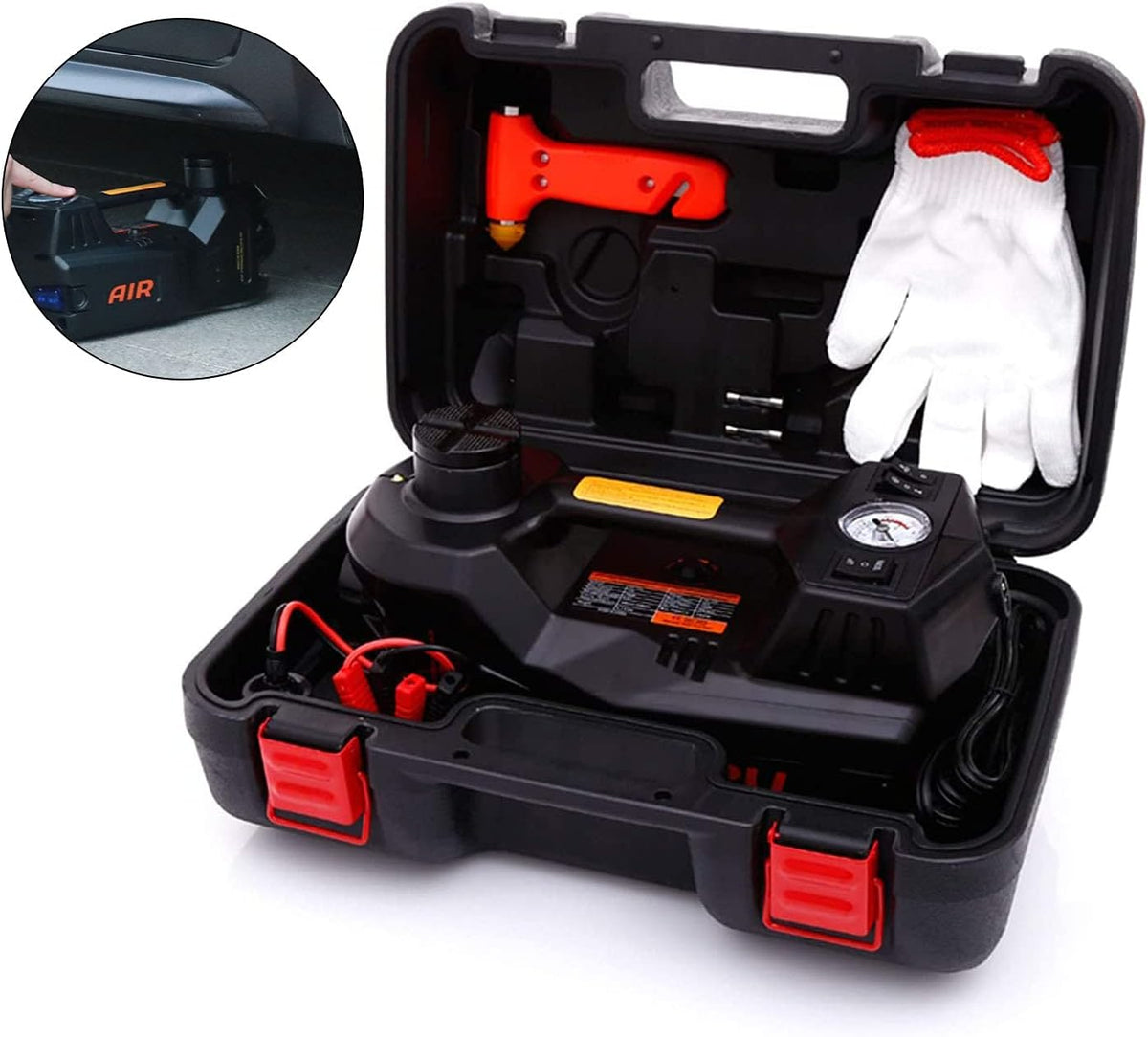 5 Ton Electric Hydraulic Car Jack Kit with Tire Pump N9934