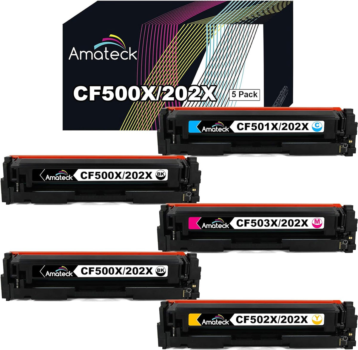 Compatible High Yield 5 Pack Toner Cartridge T9112