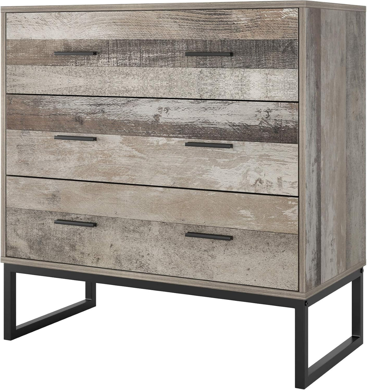 3 Drawer Chest Dresser with Solid Wood Frame and Metal Legs Z66425
