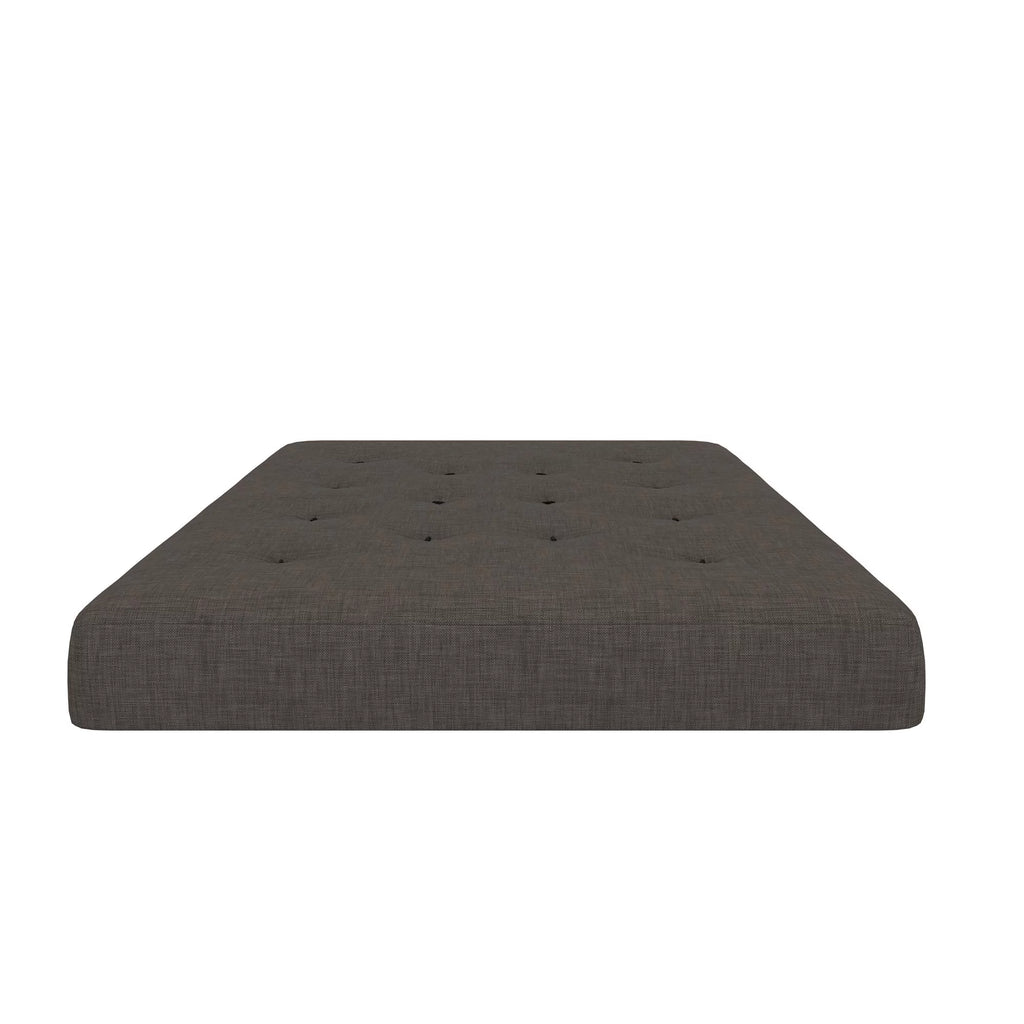 Full True Black Polyester Linen Futon Mattress F2365