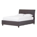 Modern Upholstered Fabric Queen Platform Bed in Dark Gray A43001
