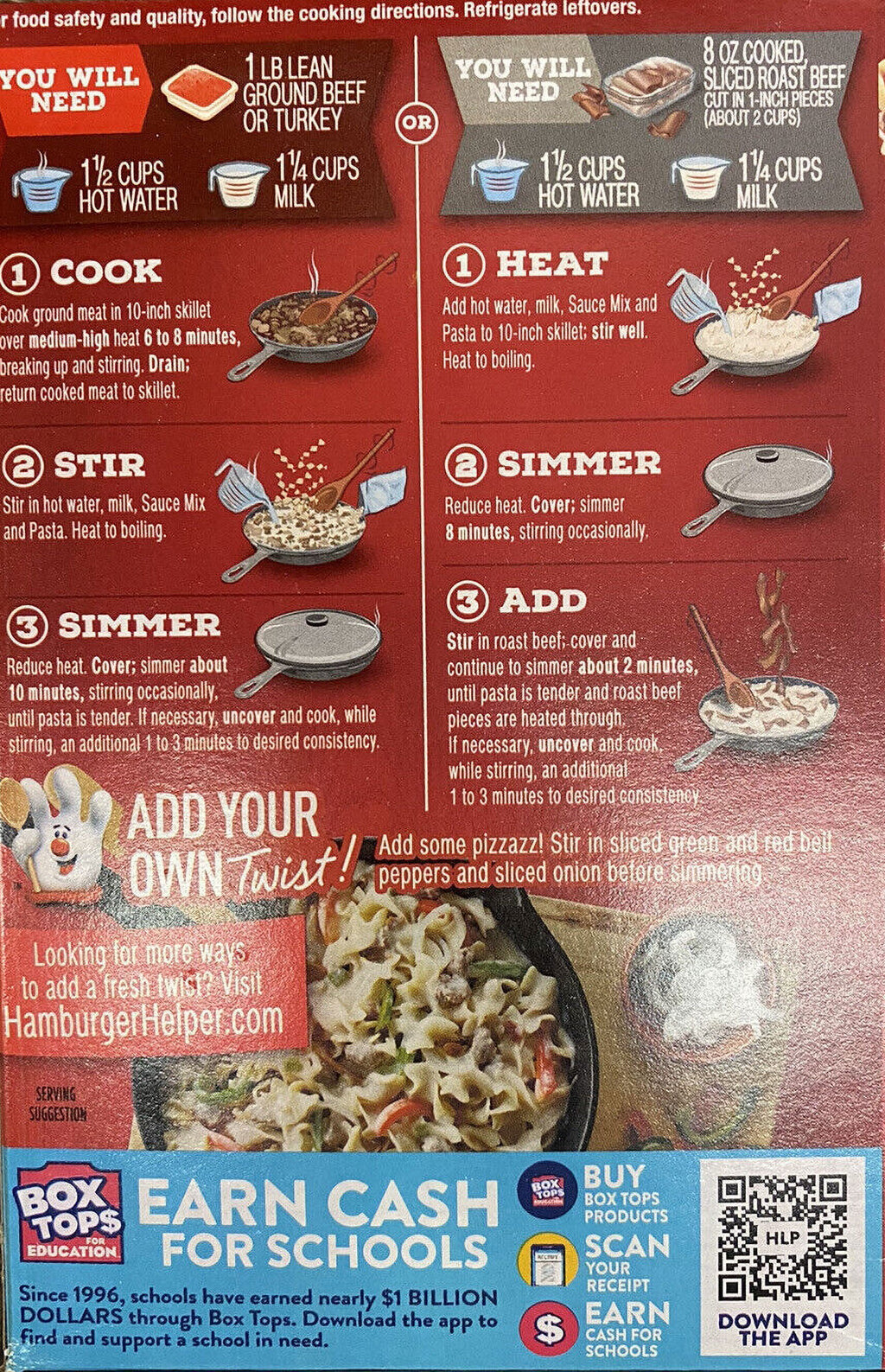 Hamburger Helper Philly Cheesesteak Mix 4.8 oz 2 Pack A86427