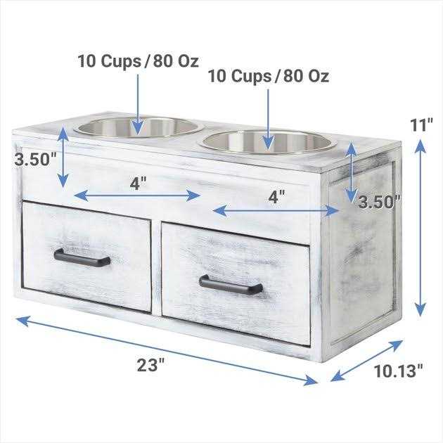 Elevated Wood Dog Bowl D23098