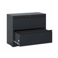Black 2 Drawer Locking Metal File Cabinet Q6949