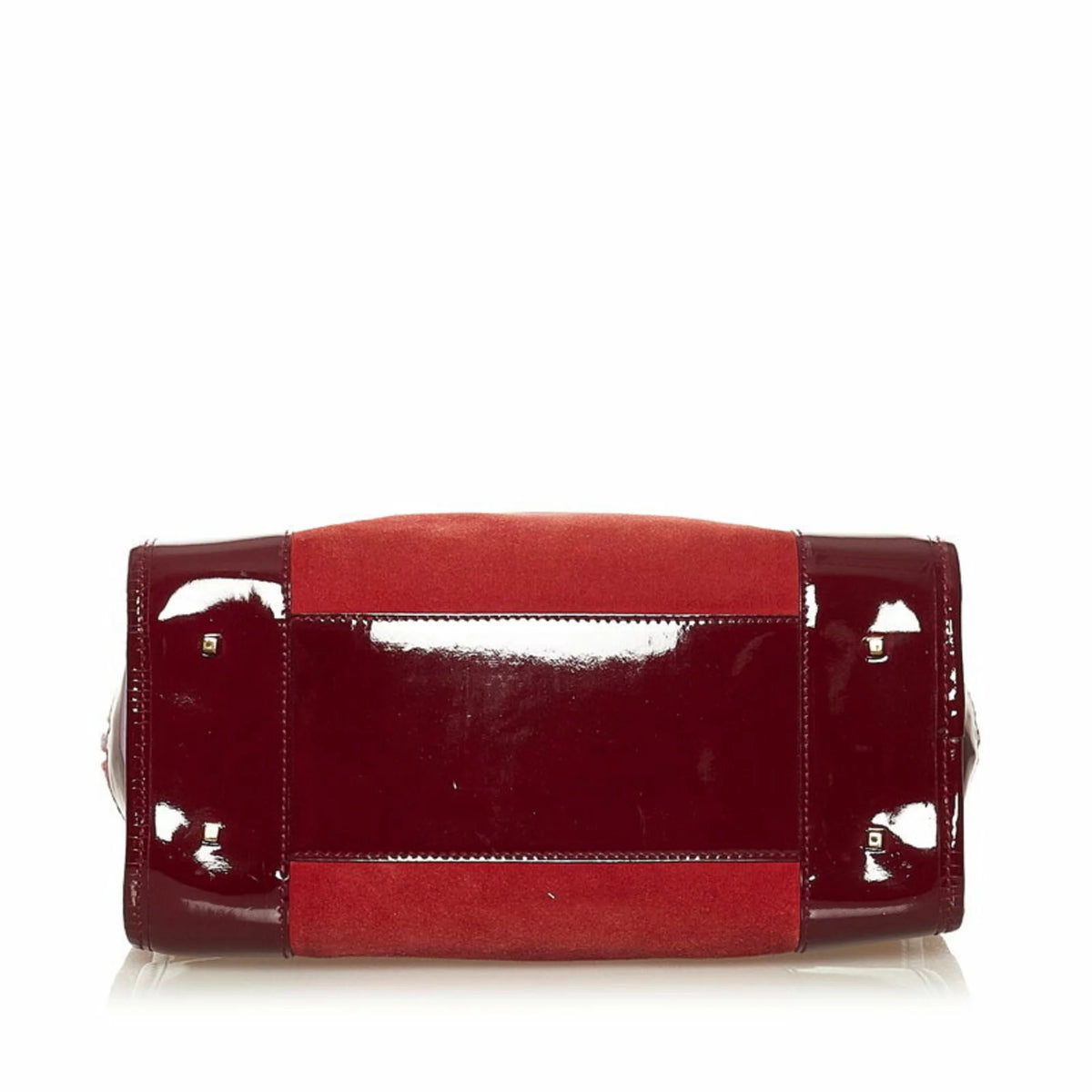 Red Suede Enamel Handbag I9926