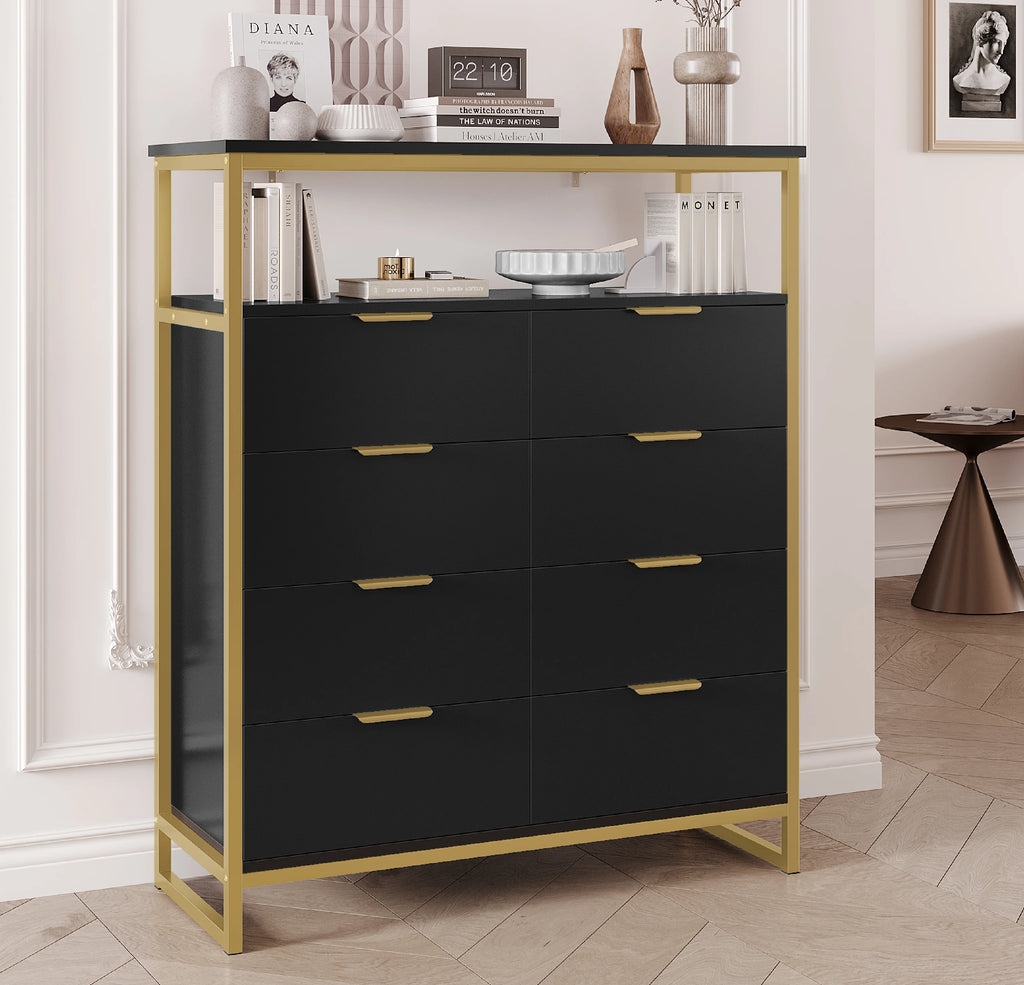 White 8 Drawer Wood Dresser M692171