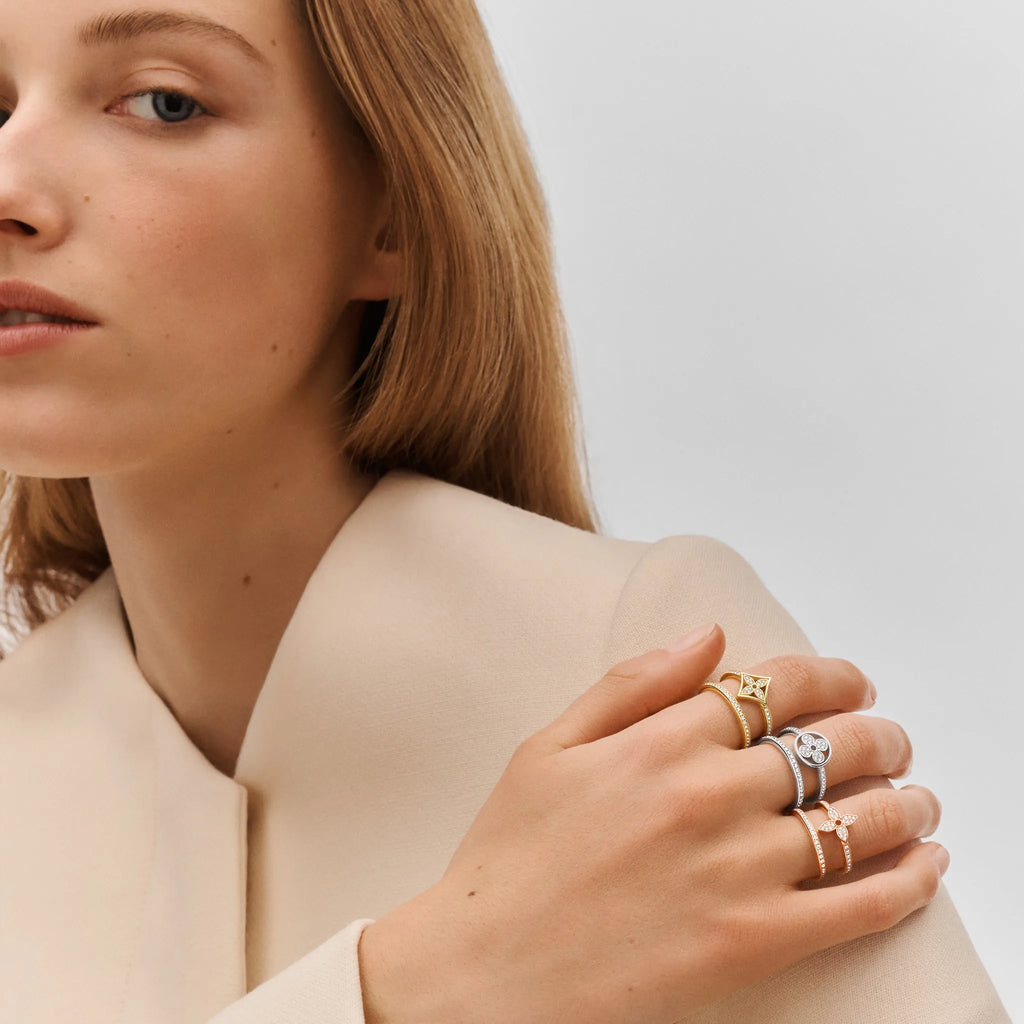 Rose Gold and Diamond Double Row Ring P3553