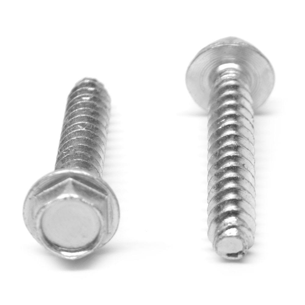 1/4 Thread Rolling Screw Hex Washer Head Zinc Plated B5045