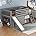 White Wood Twin Loft Bed with Storage Drawers Q5762