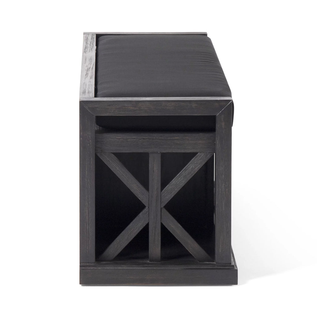 Acacia Wood Storage Bench with Cushion U503319