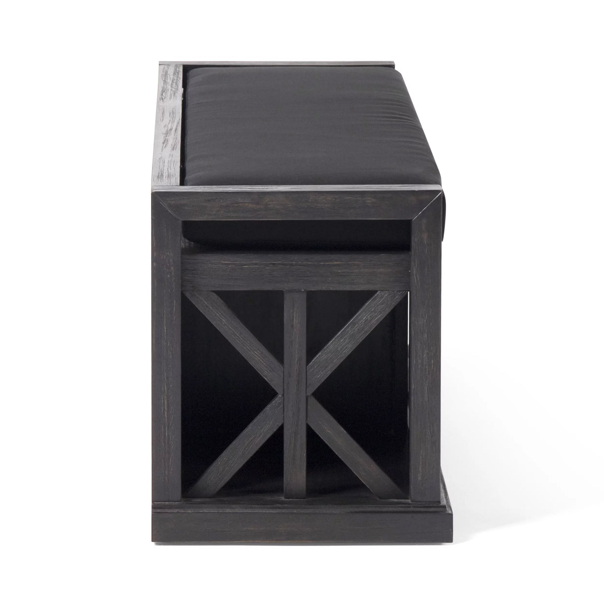 Acacia Wood Storage Bench with Cushion U503319