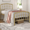 Twin Size Metal Bed with Arched Headboard and Footboard M4807