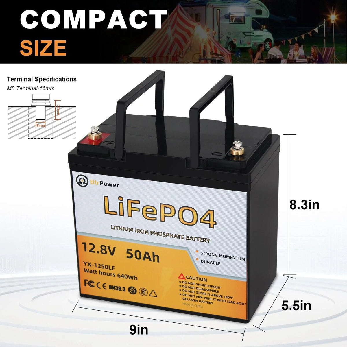 12V 50Ah LiFePO4 Lithium Battery Pack I28312