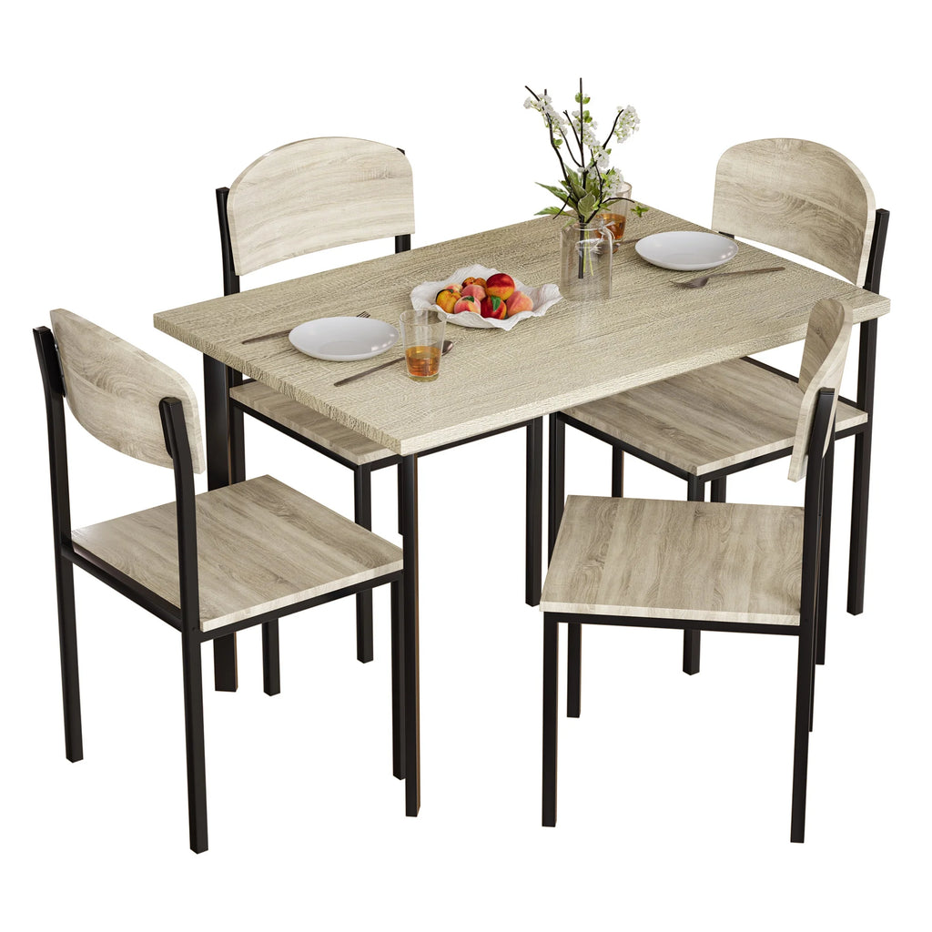 5-Piece Light Brown Dining Table Set U809951