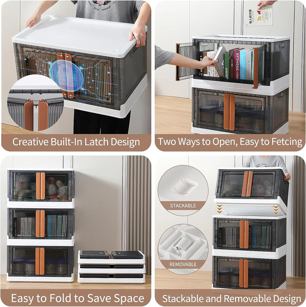 Foldable Cube Storage Bins with Lids, 3 Pack, 8.4 Gal Q587435