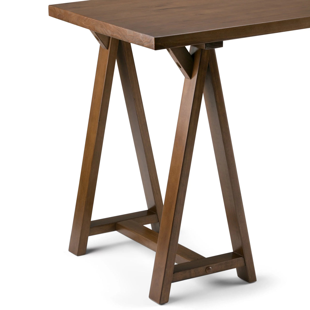 Solid Wood 56 inch Wide Writing Desk Dark Chestnut Brown G224088