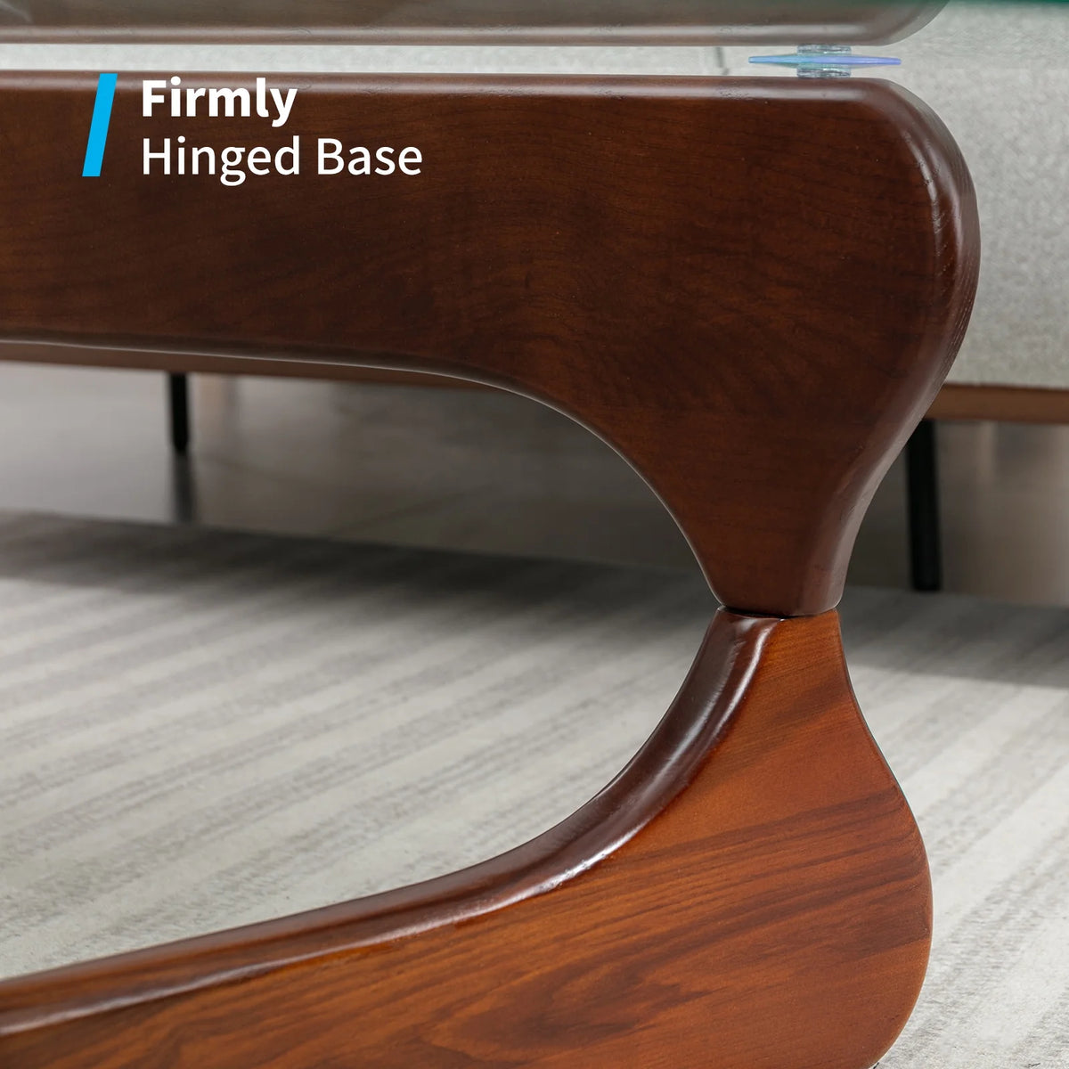 Tempered Glass Coffee Table with Dark Walnut Base Z28772