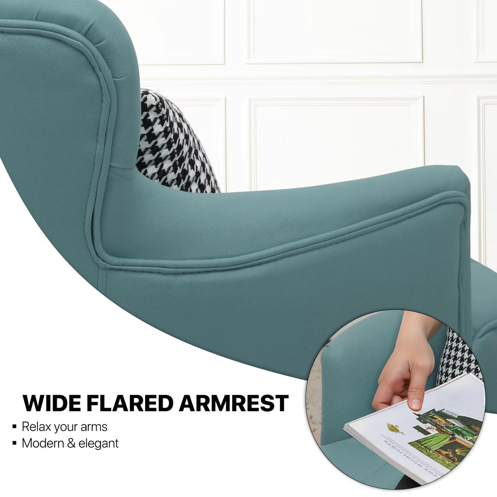 Cadet Blue Upholstered Accent Chair with Pillow O74778